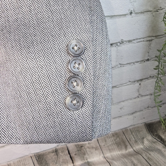 JOS A BANK GRAY BLAZER HERRINGBONE DESIGN SILK CAMEL HAIR BLEND MENS  42L EUC - Picture 3 of 11